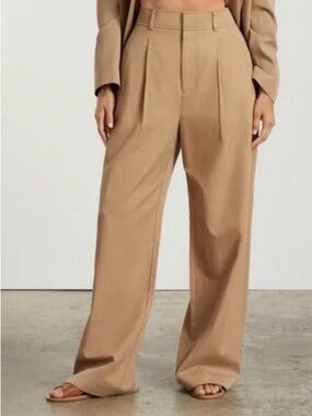 Everlane “Draper” High-Rise Wide Leg Pleated Trousers